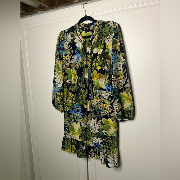 J. Crew 100% Silk Floral Flounce Hem Dress - Picture 3 of 16